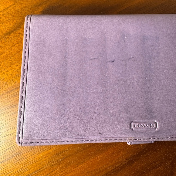 Vintage Coach Lavender Leather Checkbook Wallet - Picture 3 of 9